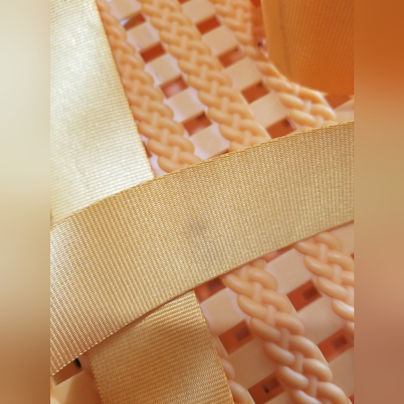 Basket Weave Woven Tote Handbag - Shade & Shore Orange - Picture 7 of 9